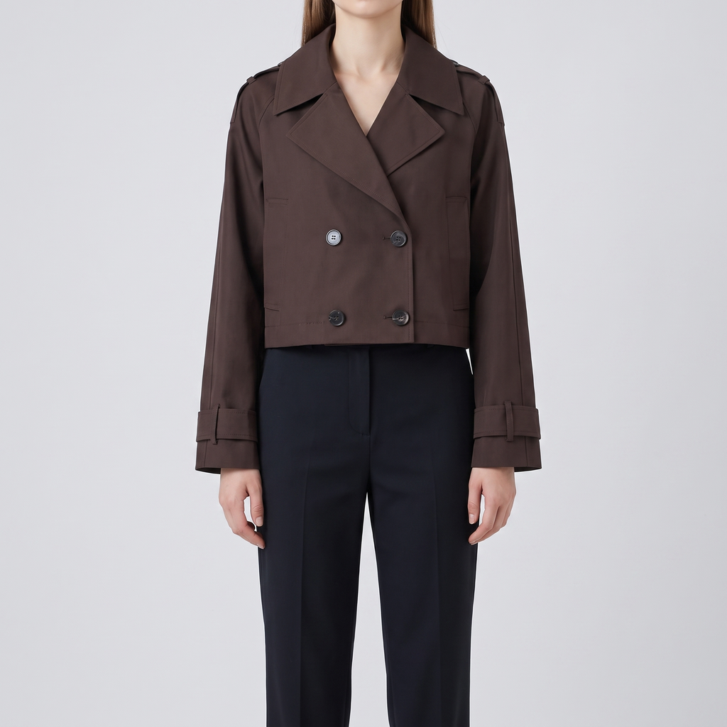 Margaux | Classic Short Double-Breasted Trench Coat for Women