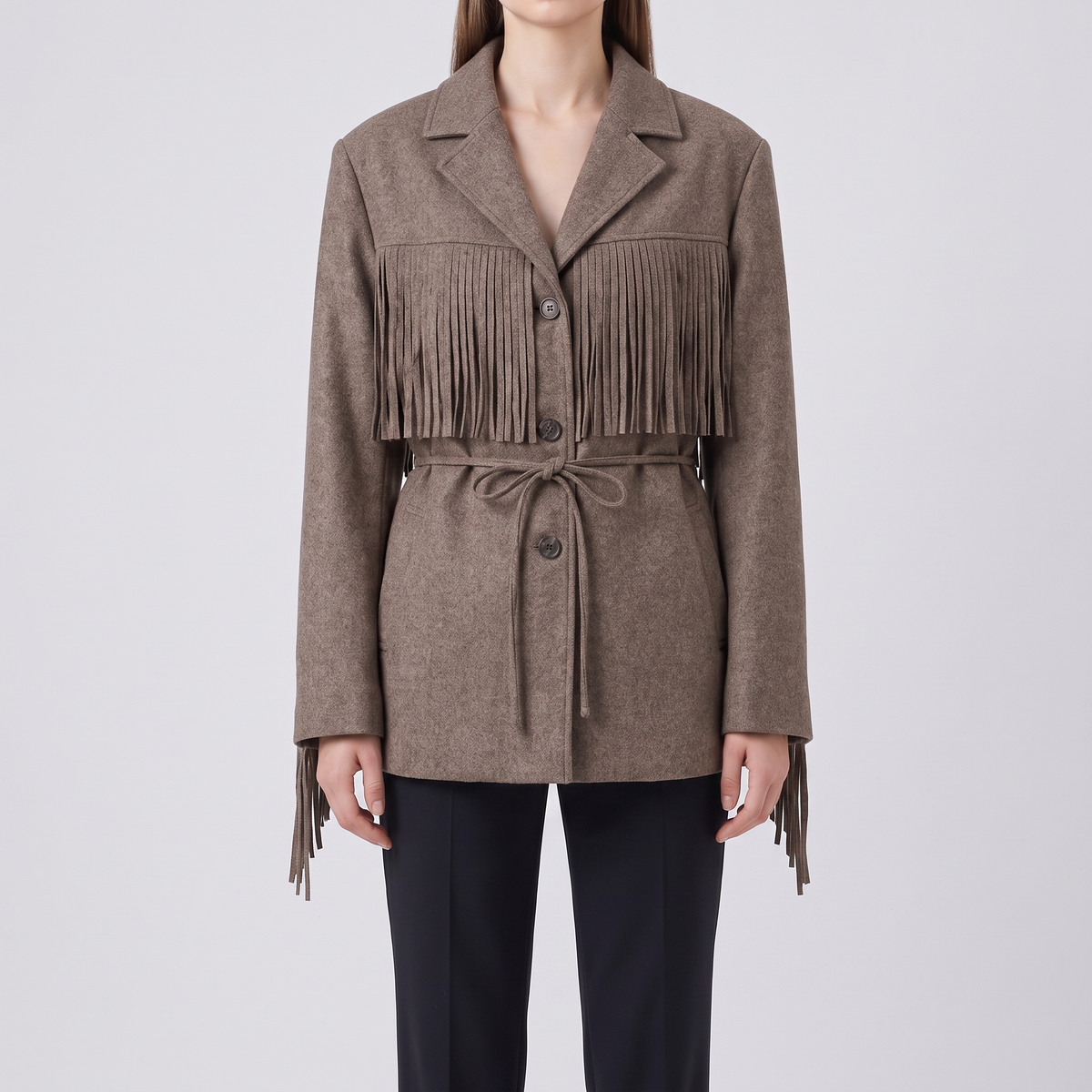 Noémie | Relaxed Tassel Blazer with Lapel Collar for Women