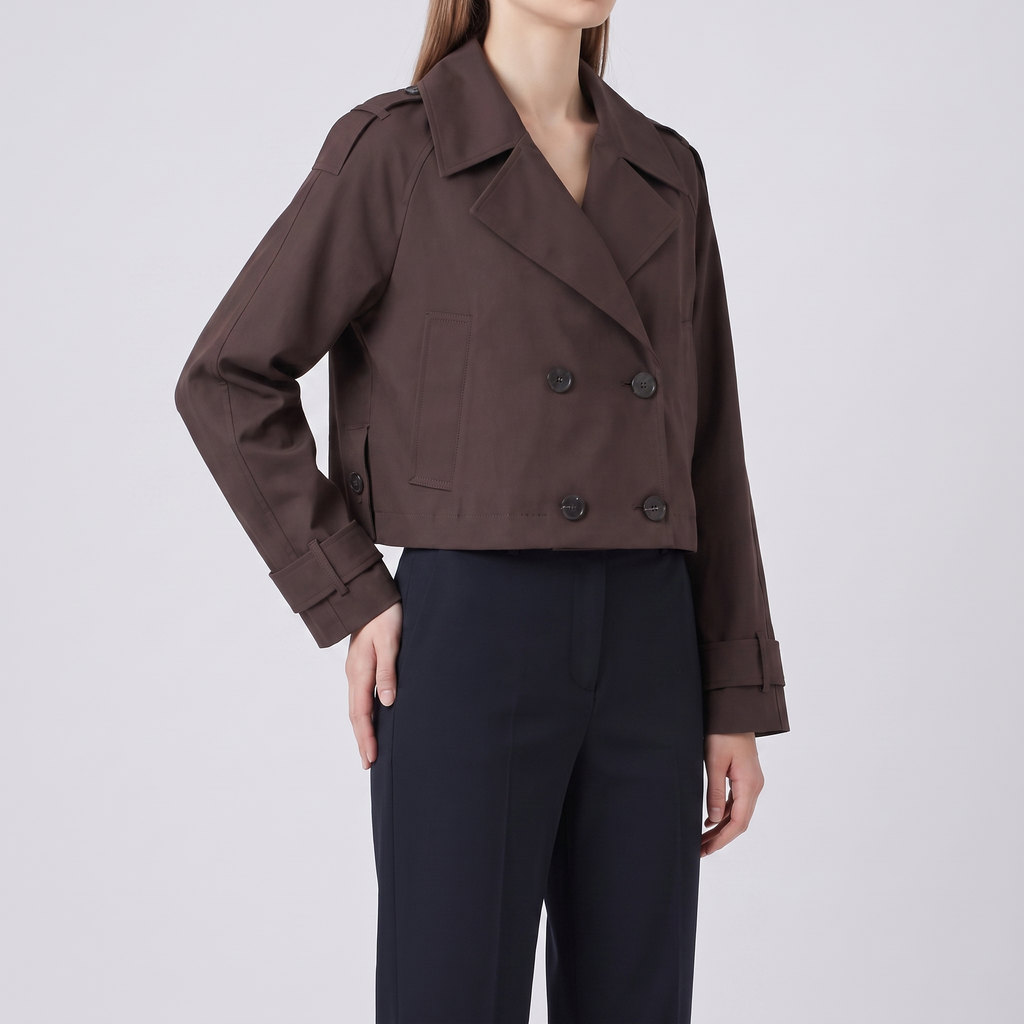 Margaux | Classic Short Double-Breasted Trench Coat for Women