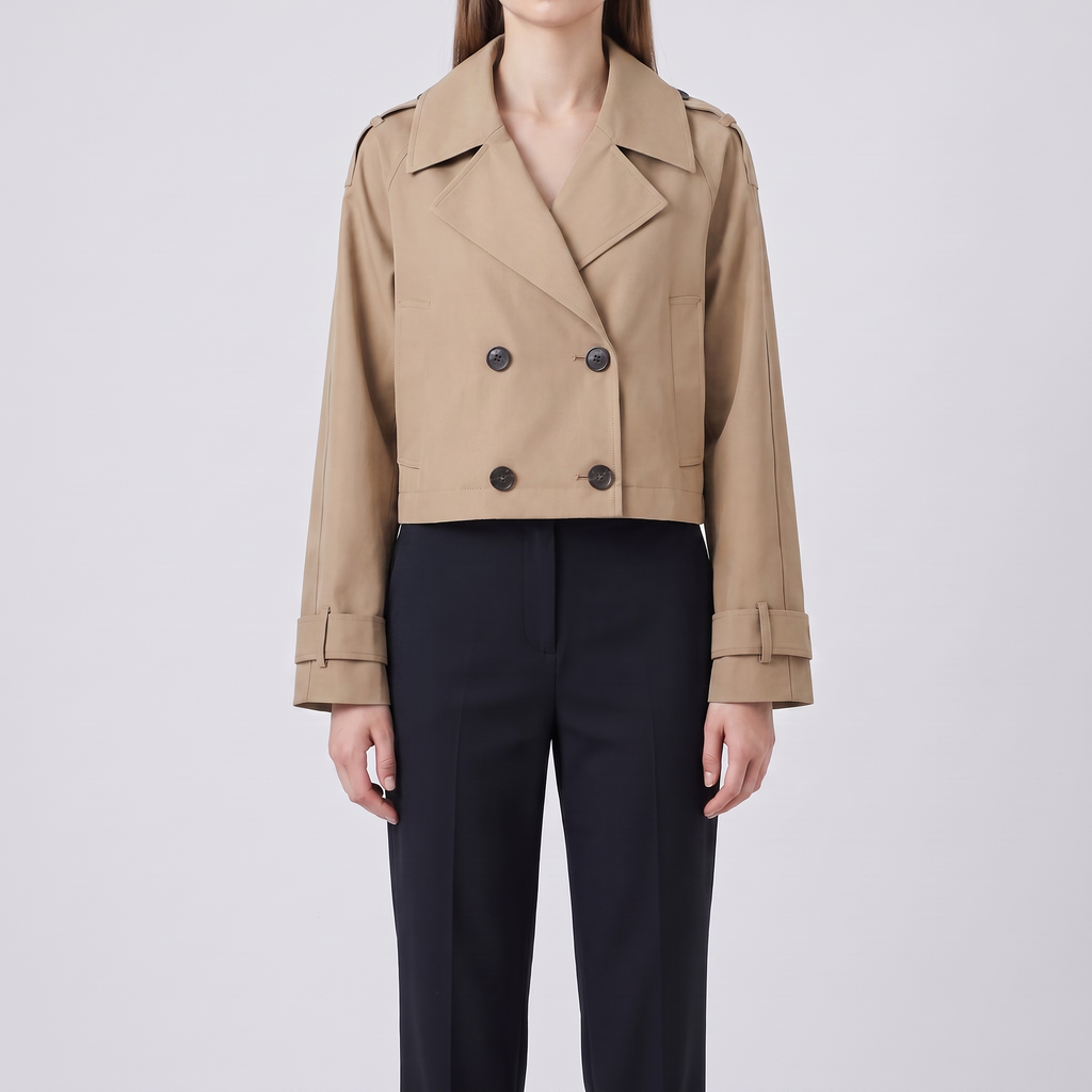 Margaux | Classic Short Double-Breasted Trench Coat for Women