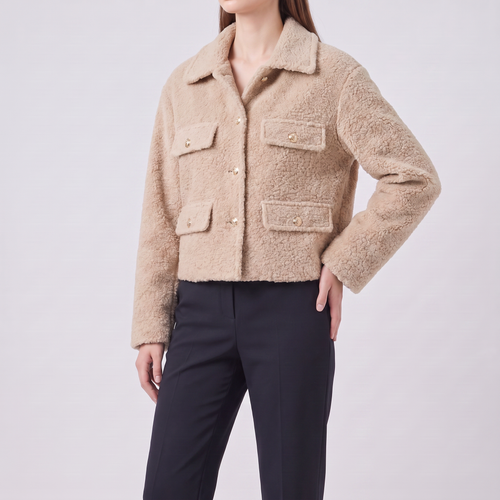 Colette | Warm Short Brushed Coat for Women in Winter
