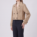 Margaux | Classic Short Double-Breasted Trench Coat for Women