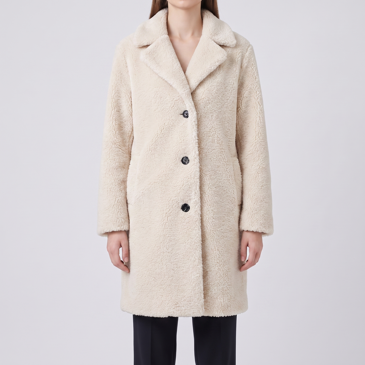 Solène | Cosy Teddy Coat with Notched Collar for Women in Winter